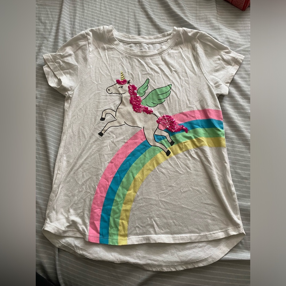 White Unicorn Wonder Nation Kids T-Shirt